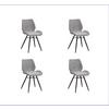 Stuhl-Set Barron Grau B: 47 cm - Schwarz/Grau, MODERN, Textil/Metall (47/82/55cm) - MID.YOU