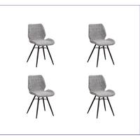 Stuhl-Set Barron Grau B: 47 cm - Schwarz/Grau, MODERN, Textil/Metall (47/82/55cm) - MID.YOU