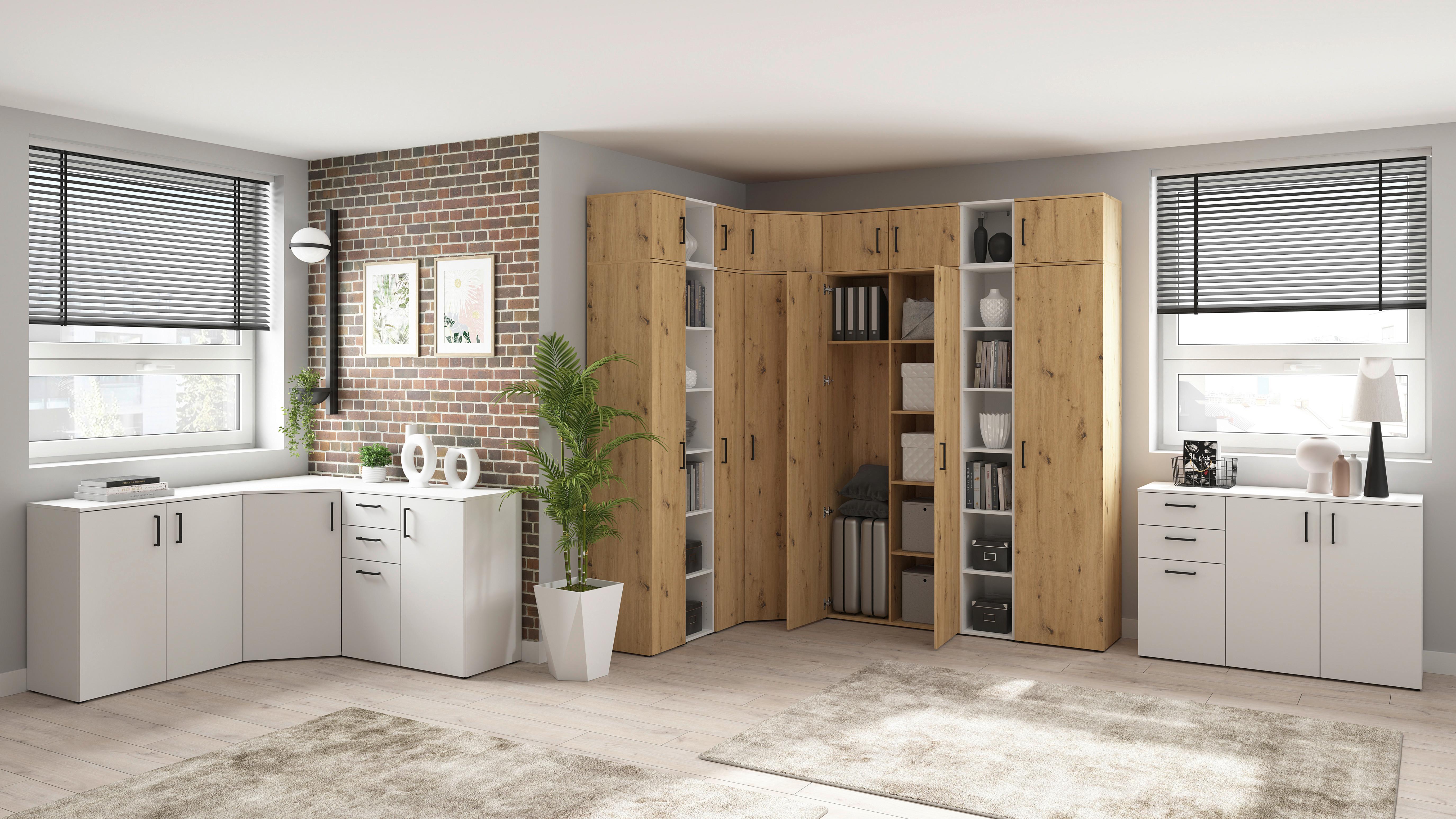 Kommode Multi, Cabinet 2 Doors, S588- - Anthrazit/Weiß, MODERN, Holzwerkstoff (80/83/40cm)