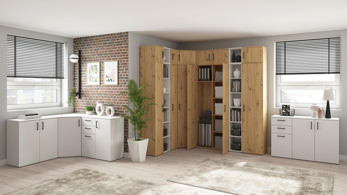 Komoda MULTISTAURAUM š: 80 cm - bílá/černá, Moderní, kompozitní dřevo/plast (80/83/40cm)