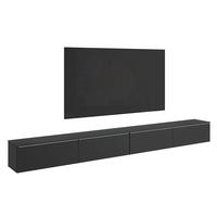 Lowboard D 300 Schwarz B: 300 Cm - Schwarz/Grau, Basics, Holzwerkstoff (300/32/33cm) - P & B