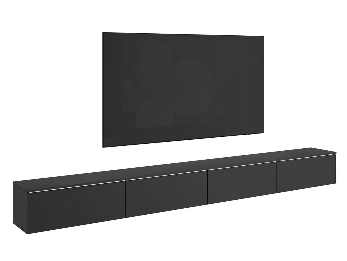 Lowboard D 300 Schwarz B: 300 Cm - Schwarz/Grau, Basics, Holzwerkstoff (300/32/33cm) - P & B