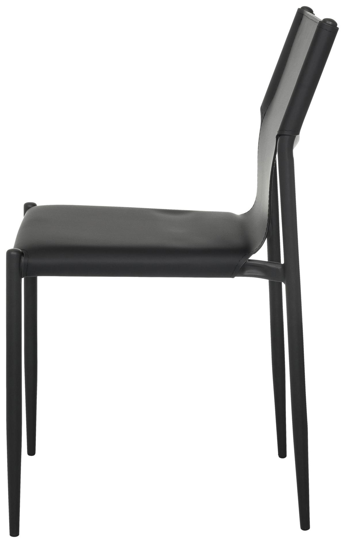 Besucherstuhl Ellon V Schwarz B: 44 cm - Schwarz, MODERN, Leder/Metall (44/82/52cm) - MID.YOU