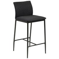 Barhocker mit Lehne gepolstert Demina Schwarz - Schwarz/Grau, KONVENTIONELL, Textil/Metall (41/90,5/48,5cm) - P & B