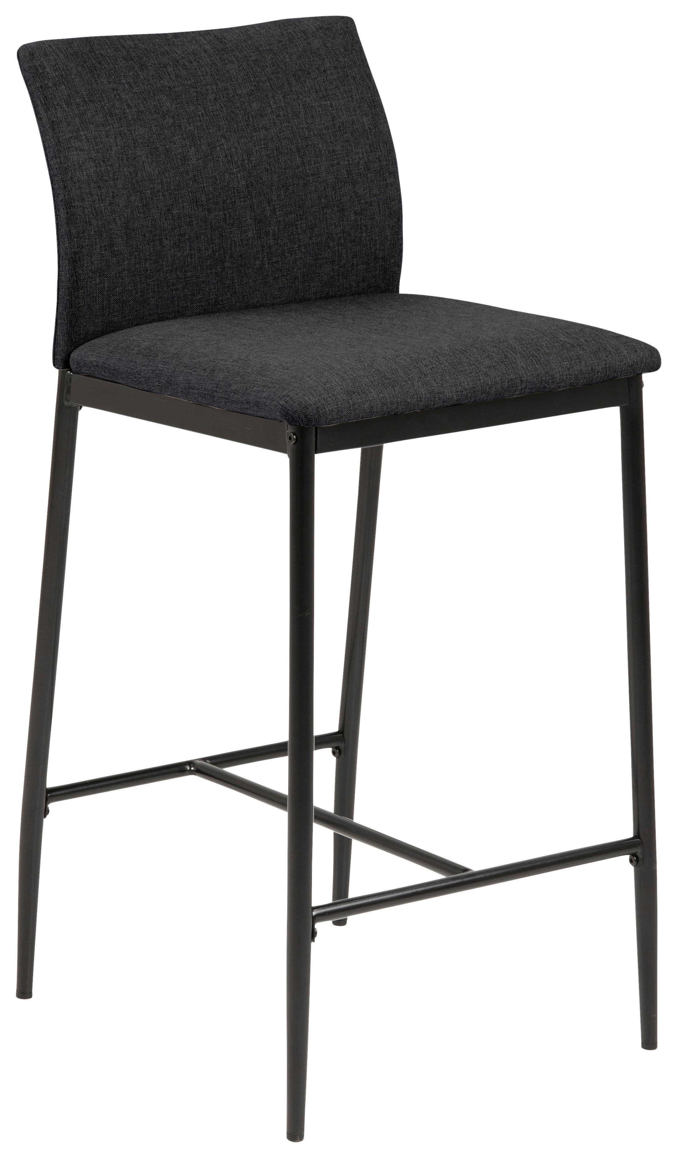 Barhocker mit Lehne gepolstert Demina Schwarz