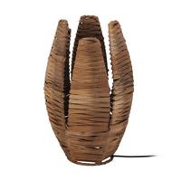 Tischleuchte 43296_mongu 1 - Schwarz/Braun, Natur, Textil/Metall (18,5/31cm) - Eglo