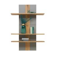 Wandregal Auris B: 100 cm Eiche Dekor 3 Fächer - Grau, MODERN, Holzwerkstoff (100/143/25cm) - Luca Bessoni