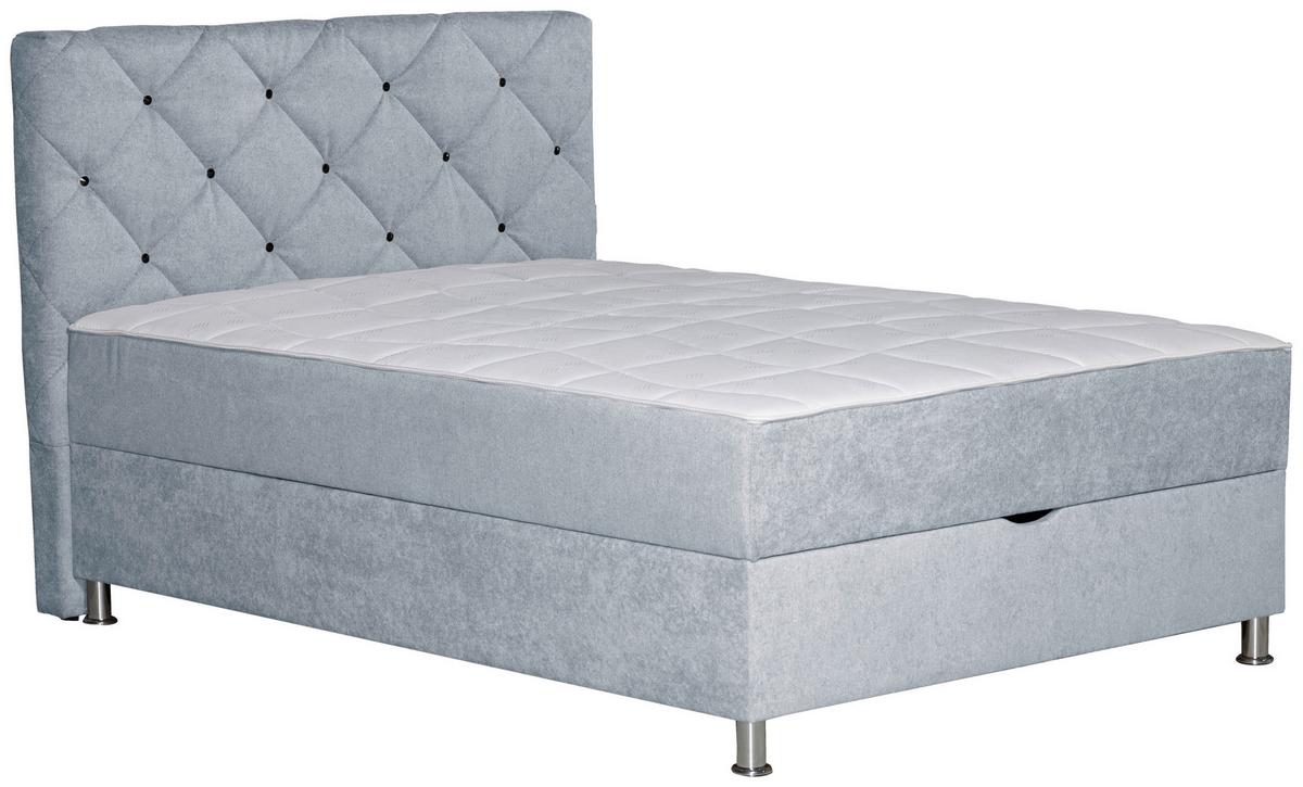 Box-ágy Black Diamond - világosszürke, Design, textil (120/200cm) - Modern Living