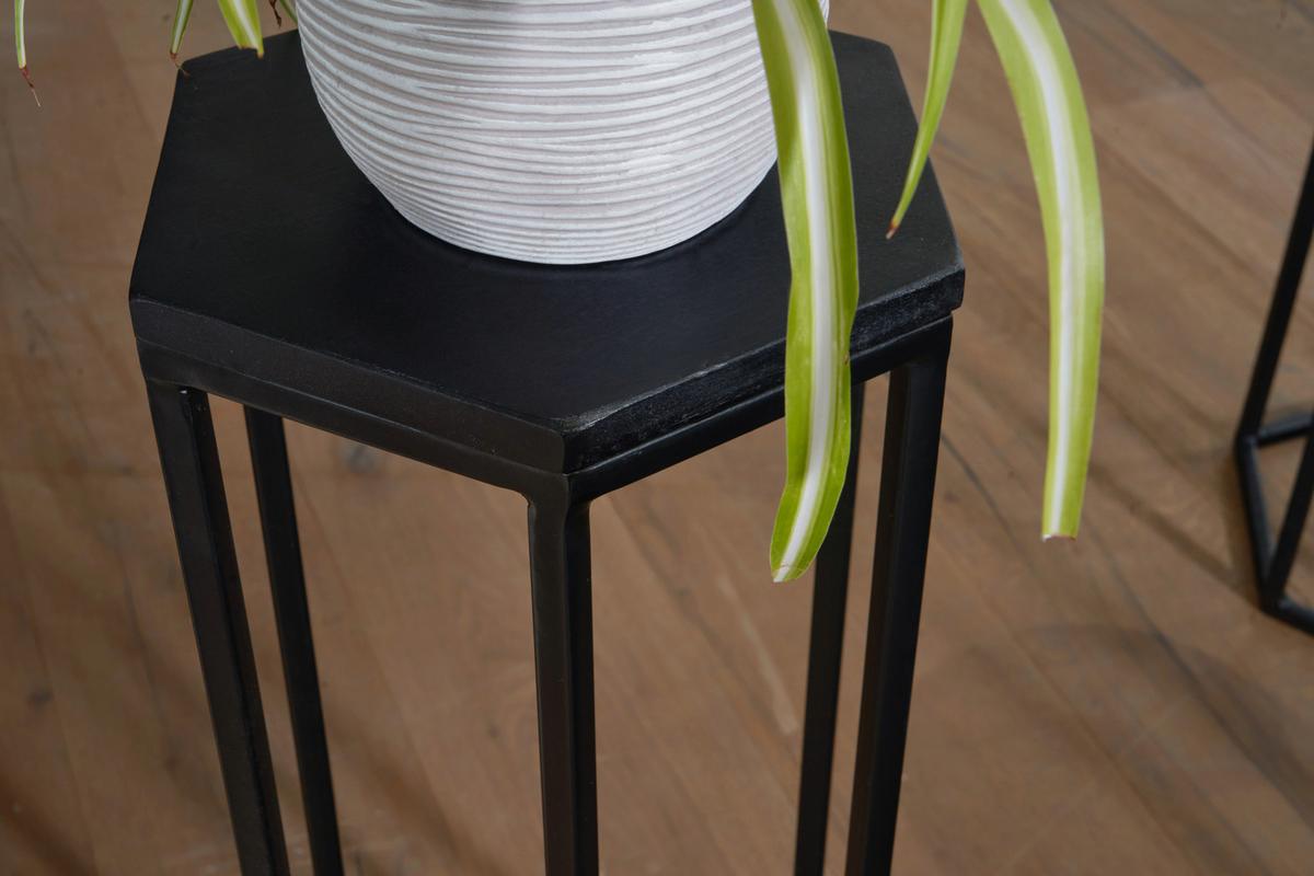 Beistelltisch 3-teilig Schwarz - Schwarz, Design, Holz/Metall (35/35/90cm) - P & B