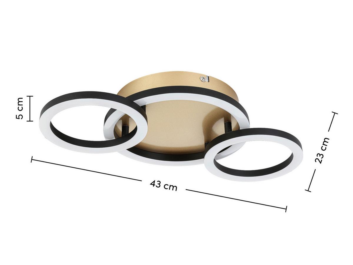 STROPNÉ LED SVIETIDLO NUMIM - čierna/cappuccino, Modern, kov/plast (43/23/5cm) - Mömax