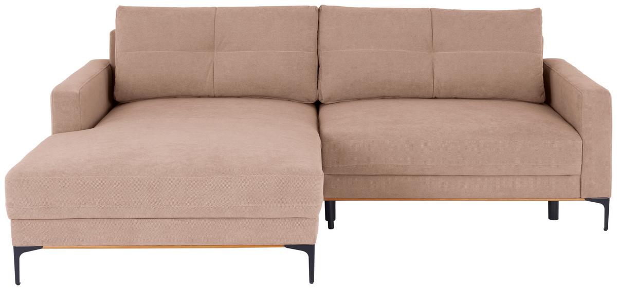 Rohová sedačka BERGAMO, levá, růžová - růžová/černá, Moderní, kov/textil (162/238cm) - Ondega