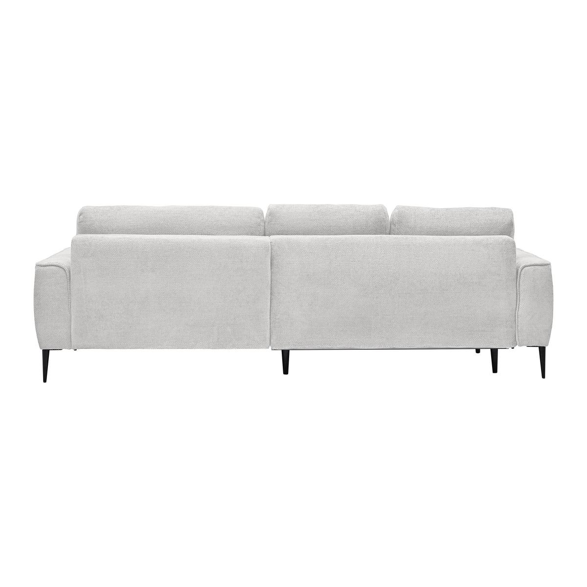 Rohová sedačka CUSTOM, pravá, krémová žinylka - černá/krémová, Moderní, kov/textil (255/164cm) - Mömax