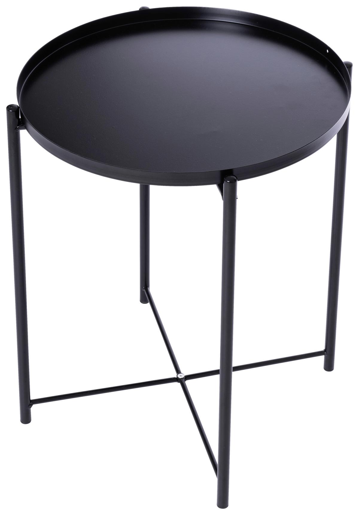 Beistelltisch Rund Jörg, Schwarz - Schwarz, MODERN, Metall (42/52/42cm)
