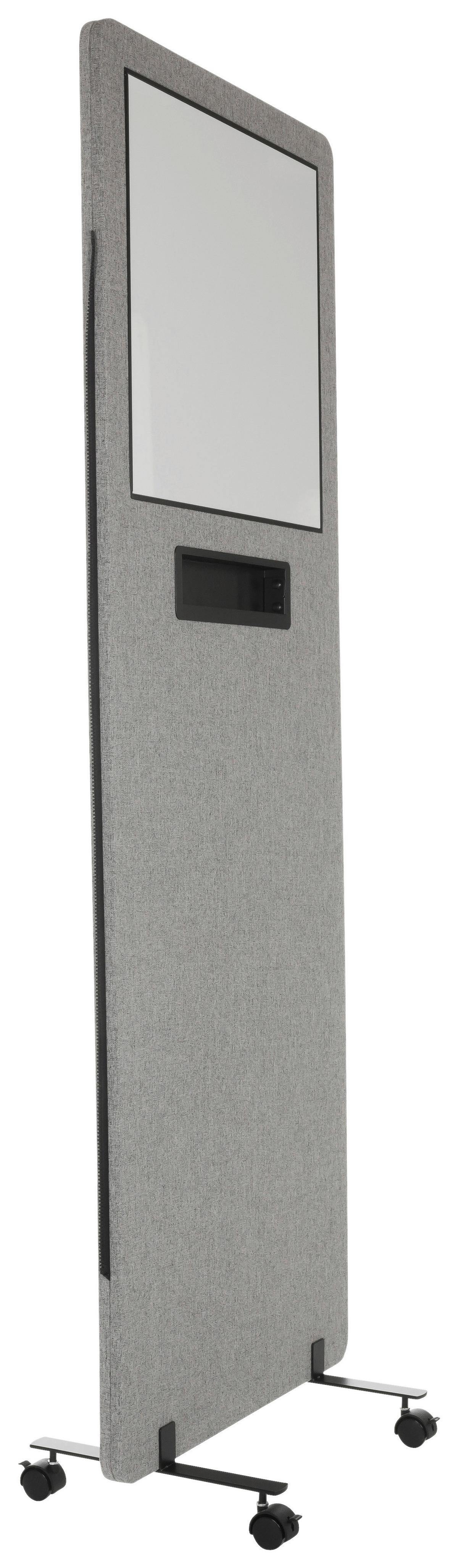 Trennwand Flexmiut Wb - Klar/Hellgrau, Basics, Kunststoff/Textil (60/177/3cm) - MID.YOU