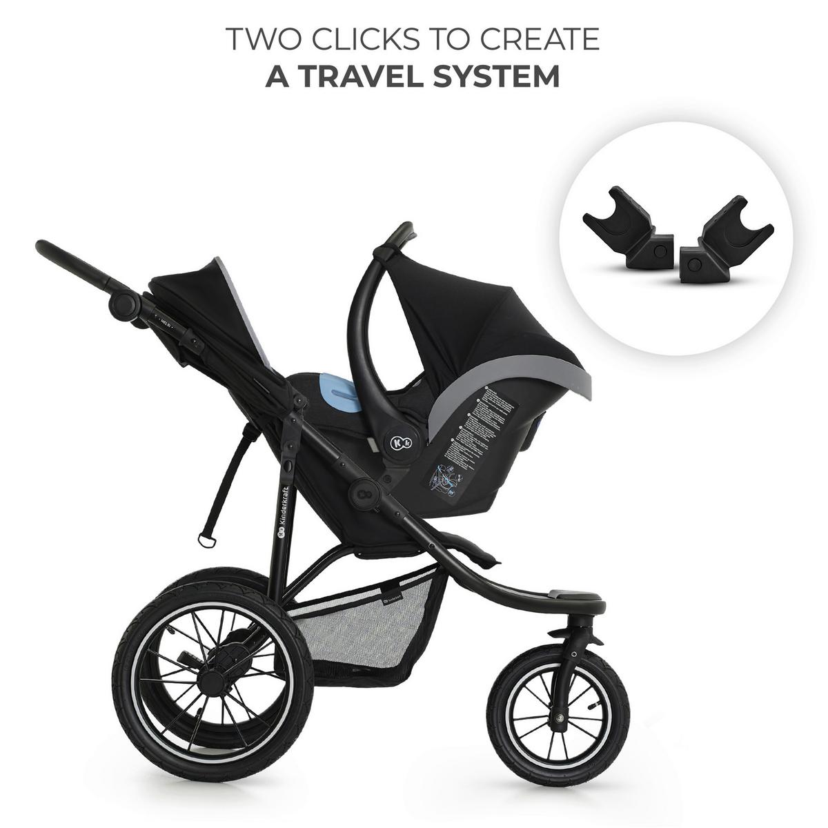 Jogger Helsi 2 B/H/T: 61,5x71-113x126cm - Schwarz, Basics, Metall (61.5/71-113/126cm) - Kinderkraft