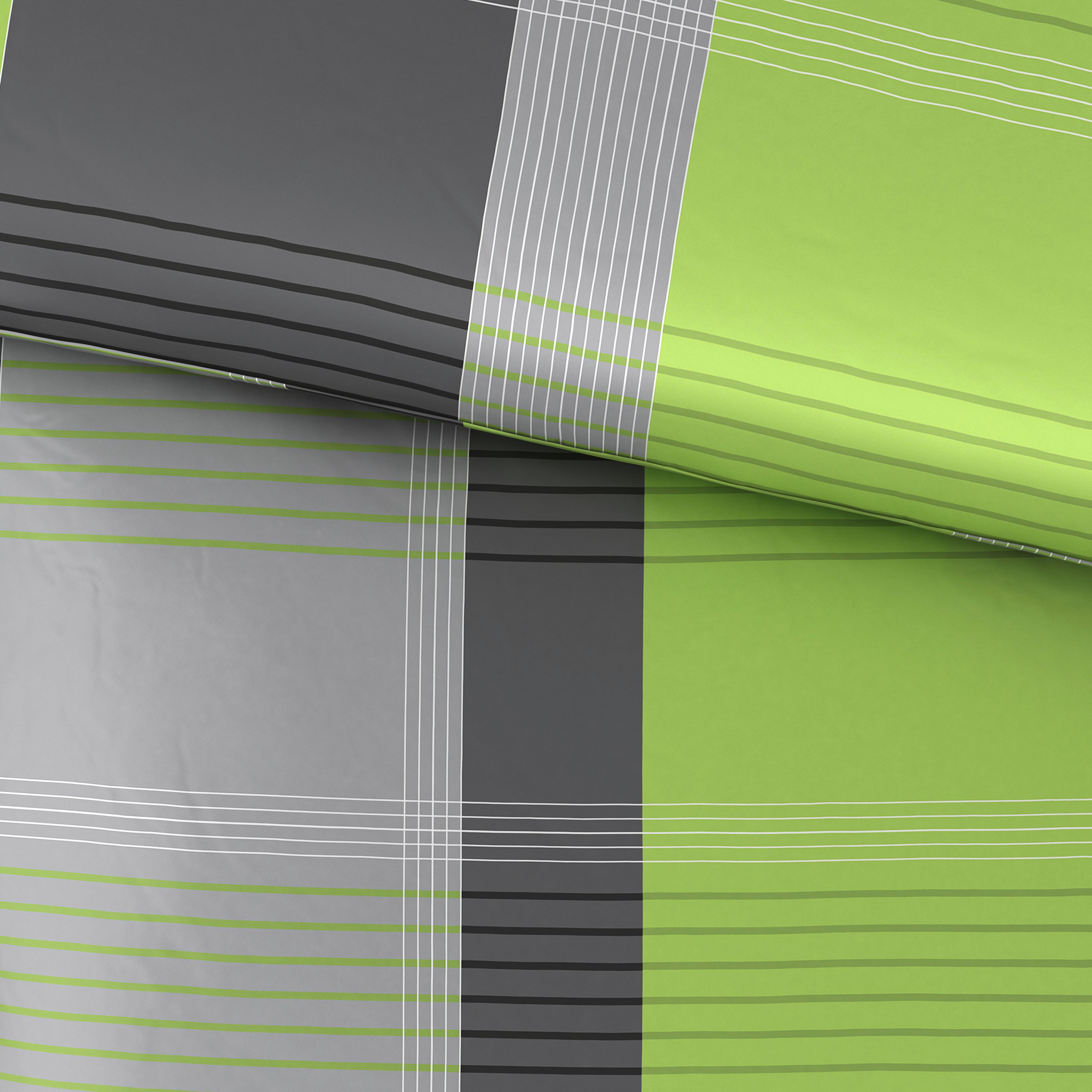 Satin Bettwäsche 140x200 cm Beatrix Baumwolle Grün - Grün, MODERN, Textil (140/200cm) - Luca Bessoni