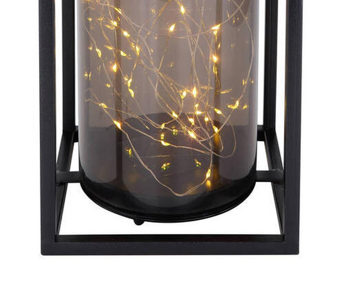 Solarleuchte Grau/schwarz 33817 H: 28 Cm - Schwarz/Grau, Basics, Kunststoff/Metall (17/17/28cm) - Globo