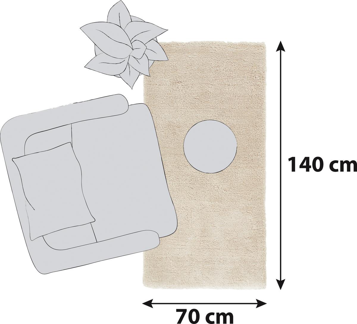 Hochflorteppich Beige Relaxx 70x140 Cm - Beige, Basics, Textil (70/140cm) - Esprit