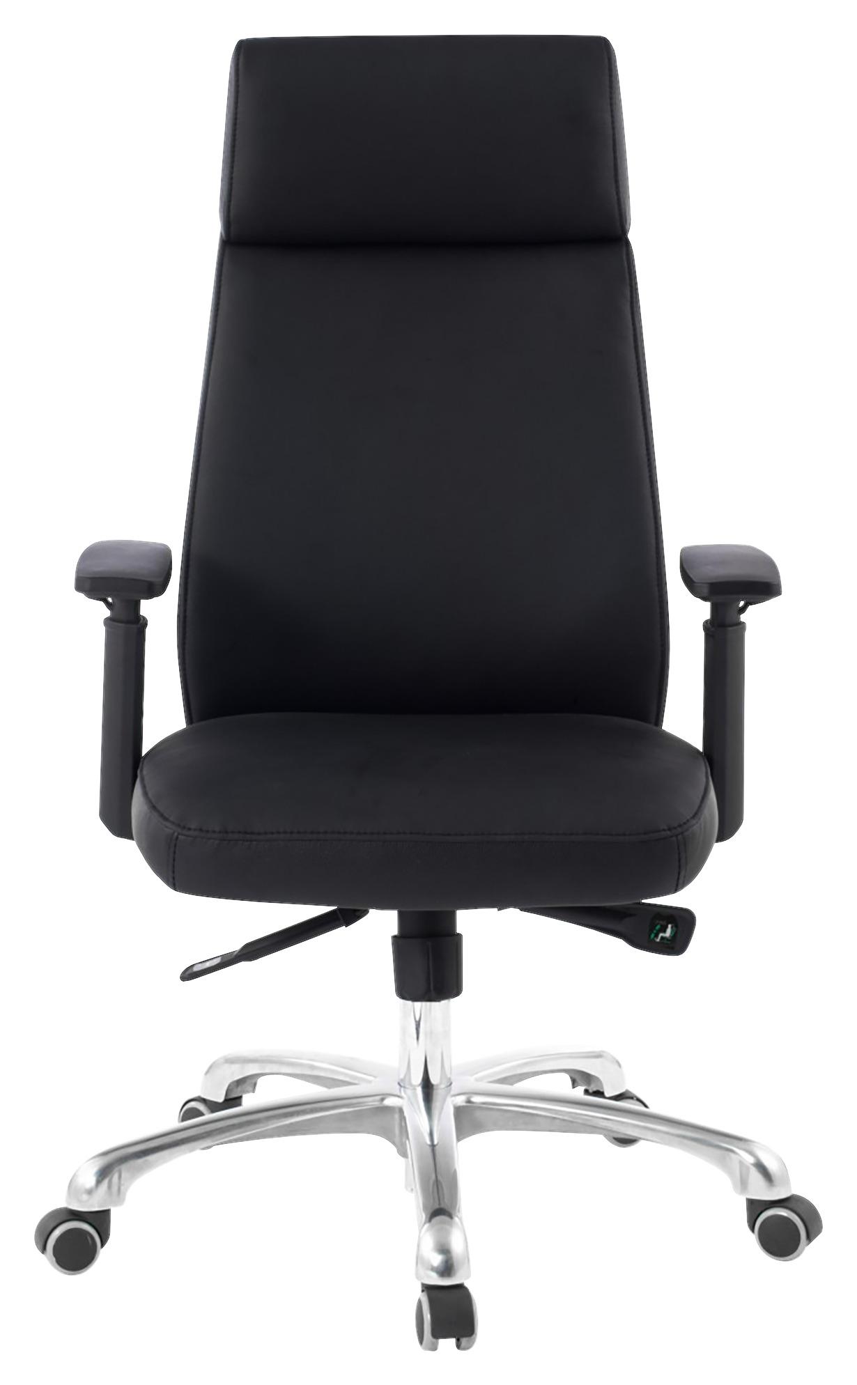 Otočná židle z kůže PORTO černá - černá/barvy hliníku, Moderní, kov/plast (67,5/117,5/67,5cm) - MID.YOU