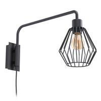 Wandleuchte Tabillano 1-Flammig mit Kippschalter - Schwarz, Design, Metall (16/50/25cm) - Eglo