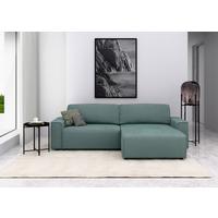 Ecksofa Chance Mintgrau, S: 265x164 cm - Mintgrau/Schwarz, MODERN, Textil (265/164cm) - Trendmanufaktur