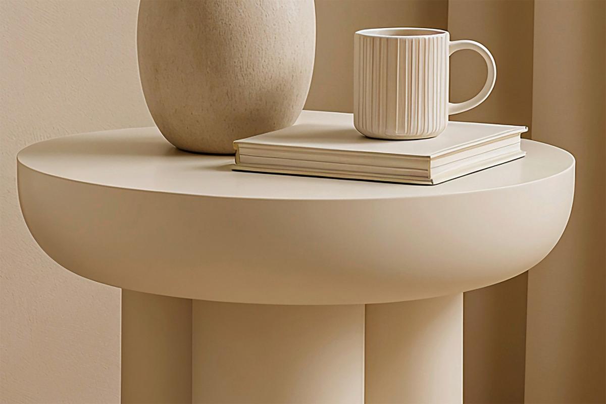 Beistelltisch Weiß B: 50 cm - Weiß, Design, Holzwerkstoff/Stein (50/50/47cm) - MID.YOU