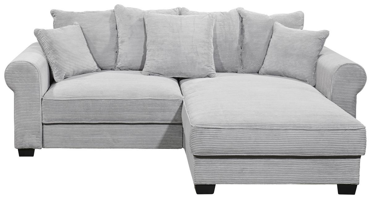 Ecksofa Maureen Hellgrau S: 255/185 Cm - Hellgrau/Schwarz, KONVENTIONELL, Textil (255/185cm) - MID.YOU