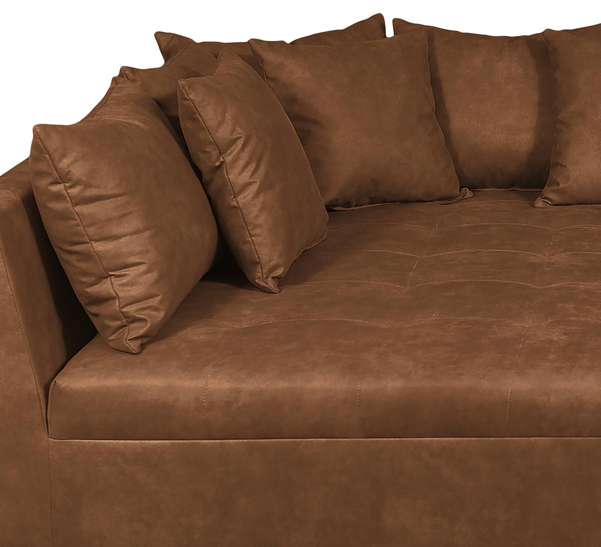 Ecksofa Pruno, Braun S: 174x247 Cm - Schwarz/Braun, Design, Textil (174/247cm) - MID.YOU