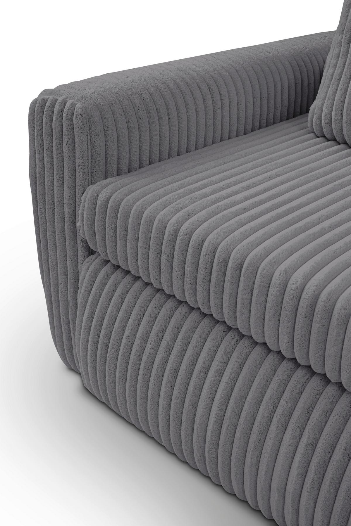 Canapea Extensibila Mevi Anthrazit B: 240 Cm - Anthrazit, MODERN (240/72-90/120cm) - Premium Living