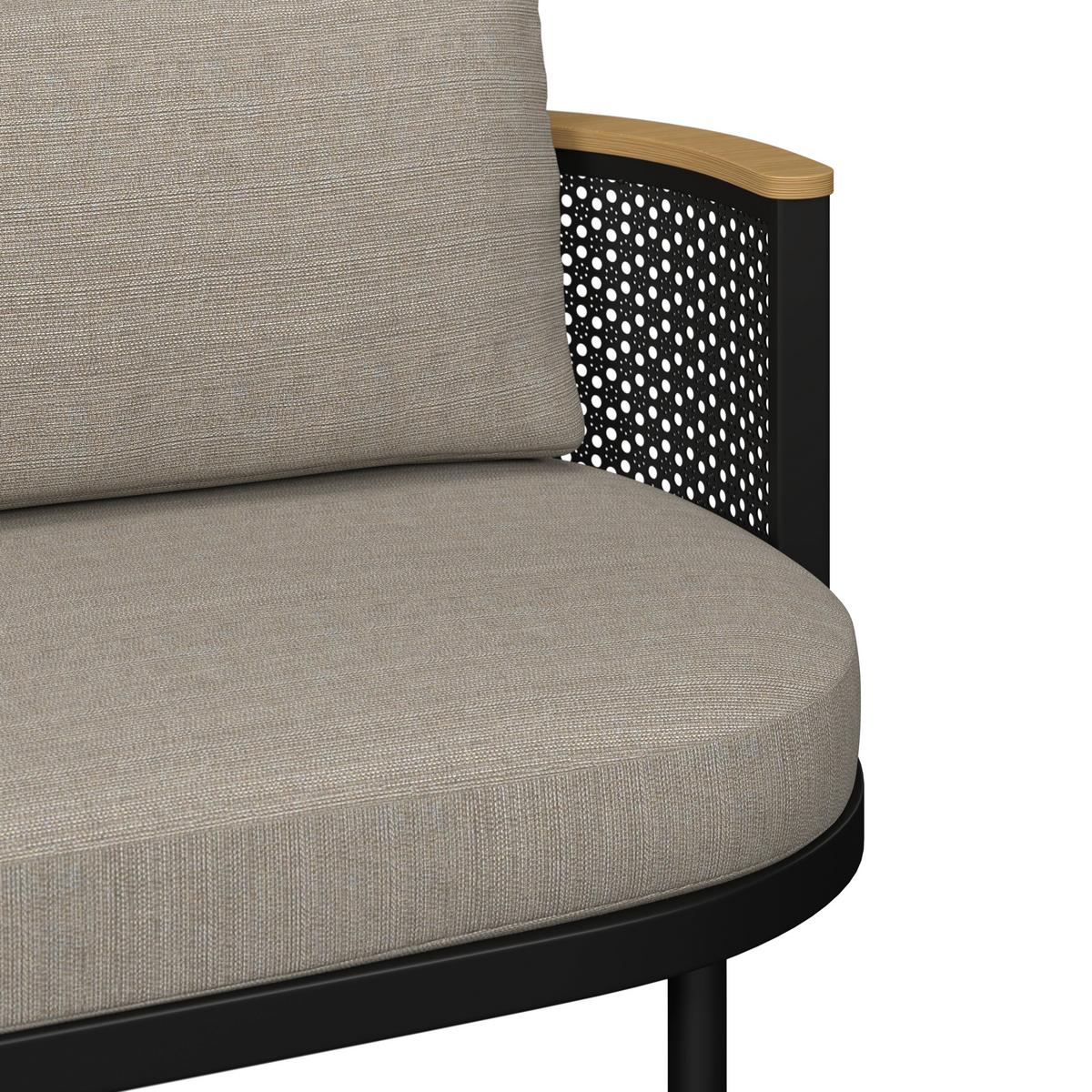 JEDÁLENSKÁ TERASOVÁ SÚPRAVA LISSA - čierna/farba hrušky, Modern, kov/textil - Bessagi Garden