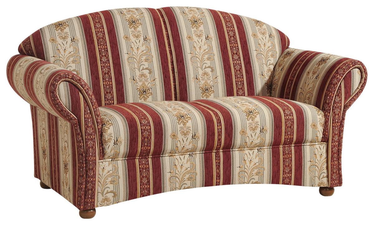 2-Sitzer-Sofa Corona Rot/Beige, Streifen B: 151 cm - Beige/Rot, Design, Textil (151/85/81cm) - Max Winzer