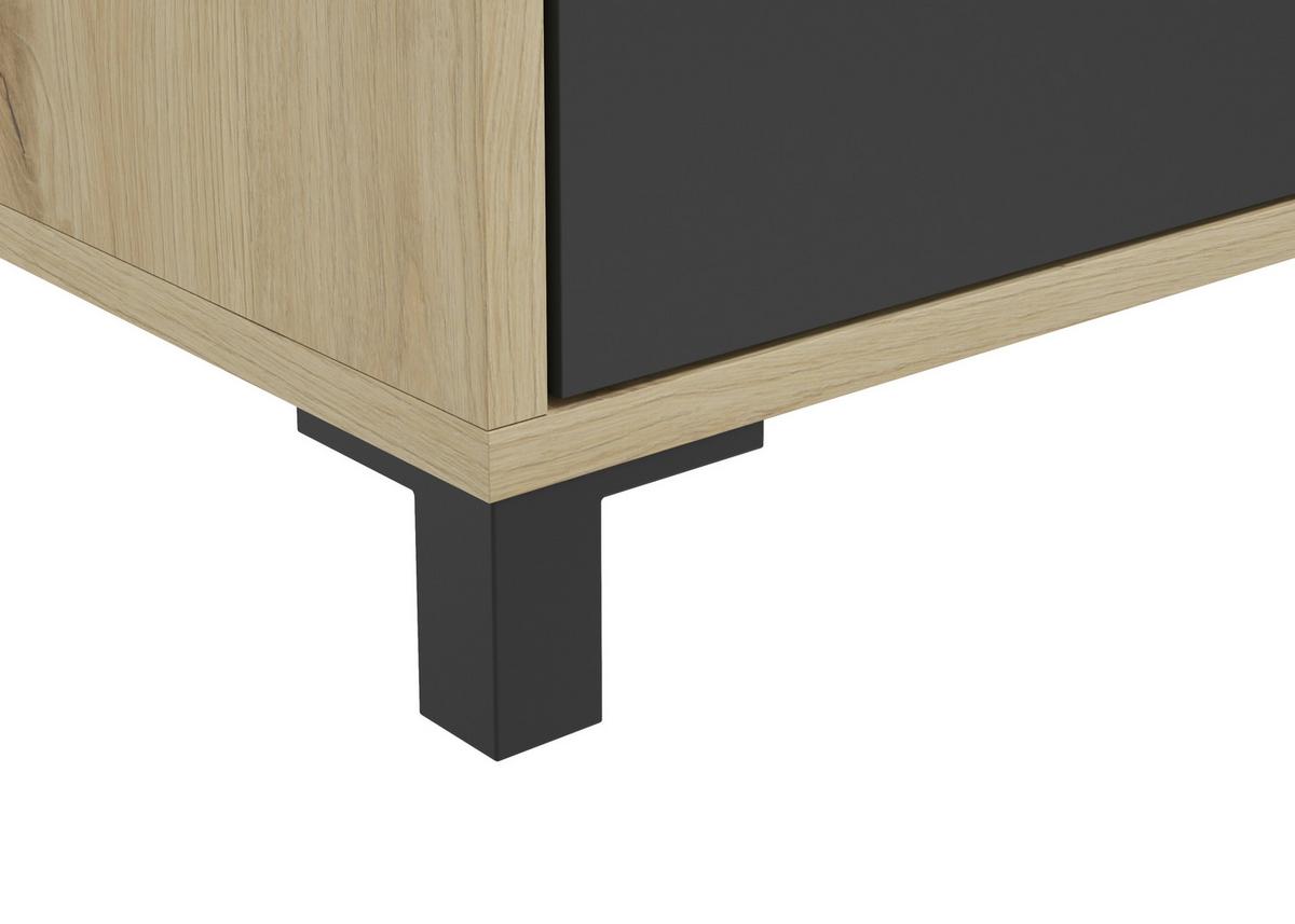 Badezimmer Hochschrank Amora 54x193 cm Anthrazit/Eiche - Eichefarben/Anthrazit, Basics, Holzwerkstoff (54/193/31cm) - MID.YOU