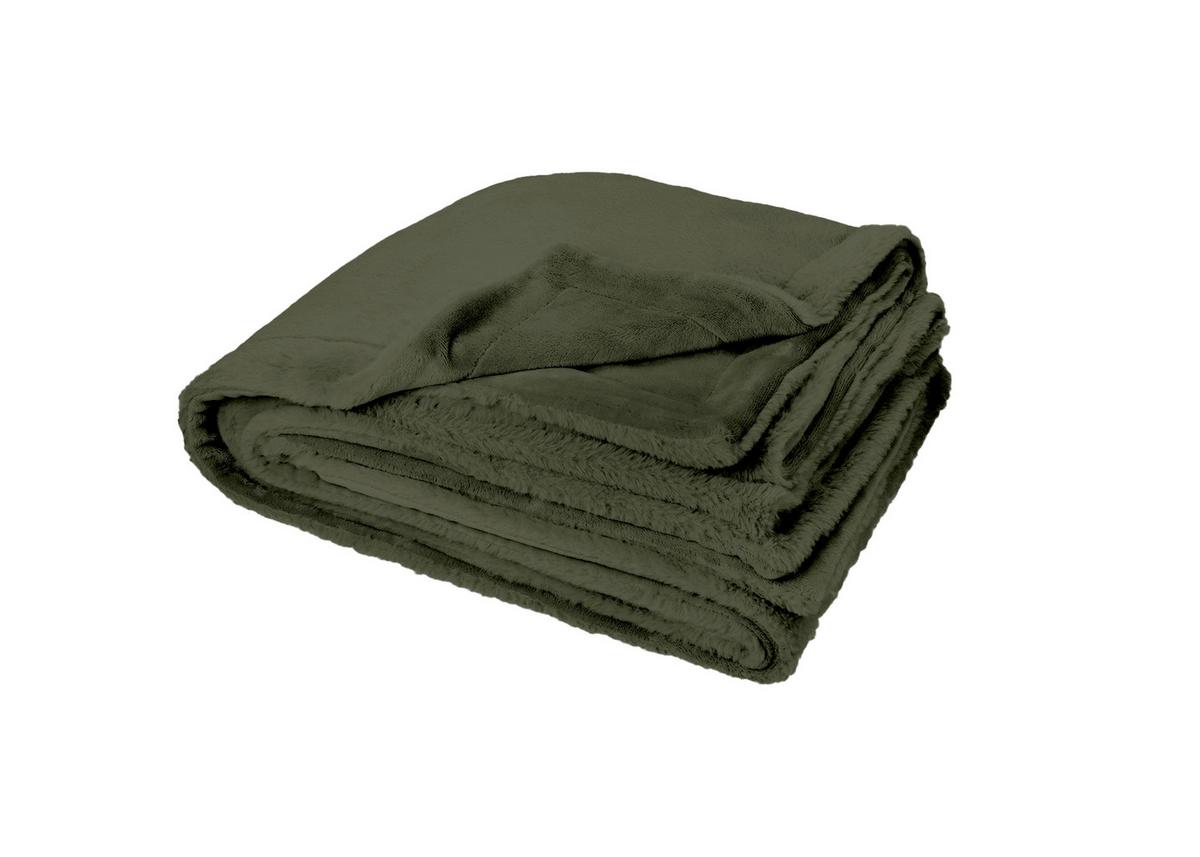 MÄKKÁ DEKA MATCHA - smaragdovozelená, Modern, textil (130/180cm)