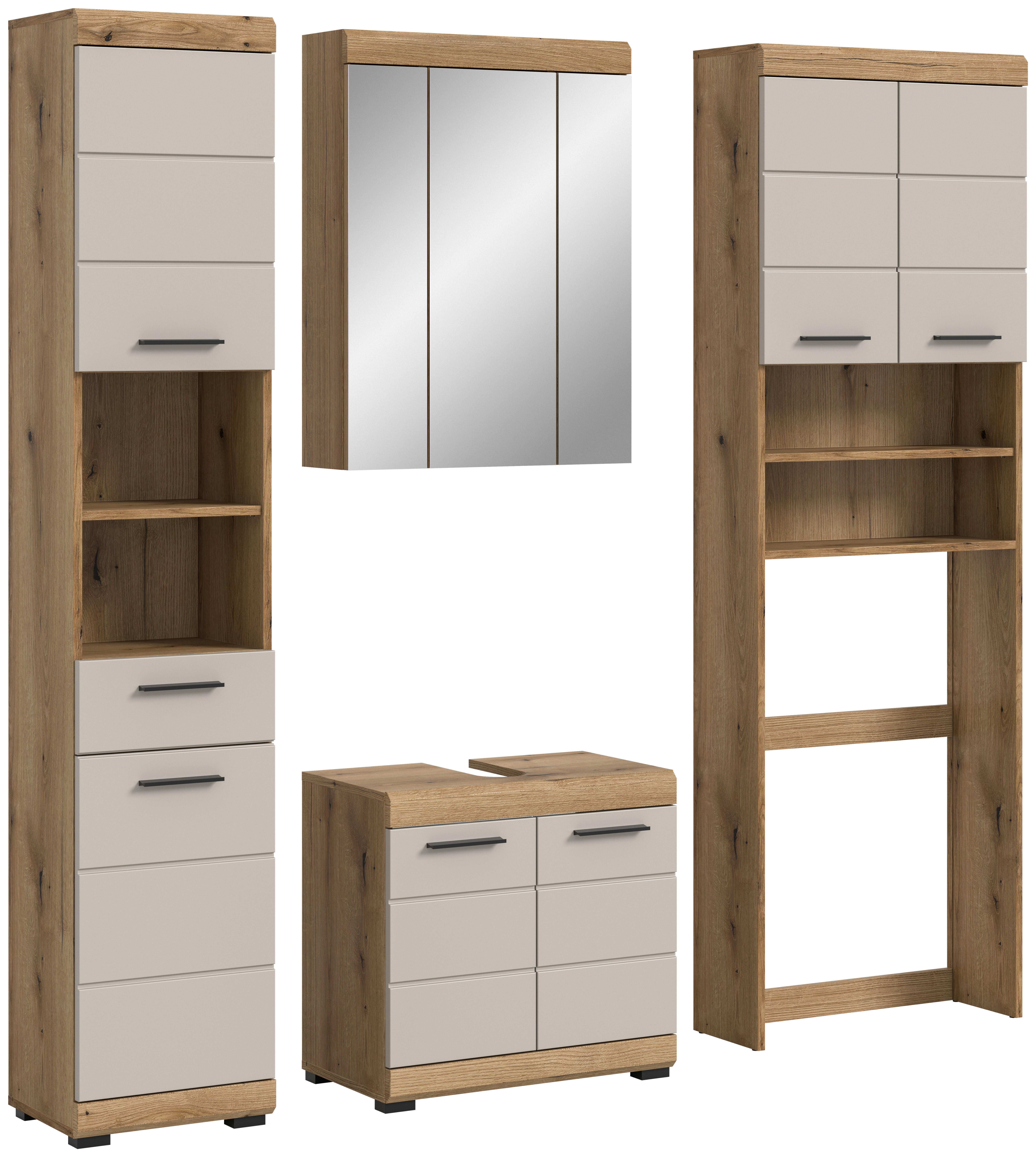 Badezimmer Scout Kaschmir/Naturfarben B: 160 cm - Kaschmir/Schwarz, MODERN, Holzwerkstoff (160cm) - MID.YOU