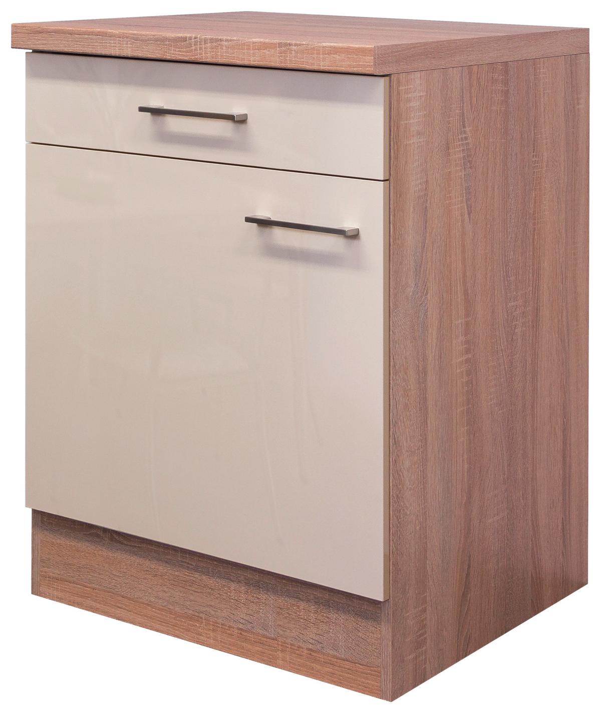 Kuchyňská spodní skříňka NEPAL US60 - Sonoma dub/kašmírová, Moderní, kov/kompozitní dřevo (60/86/60cm) - MID.YOU