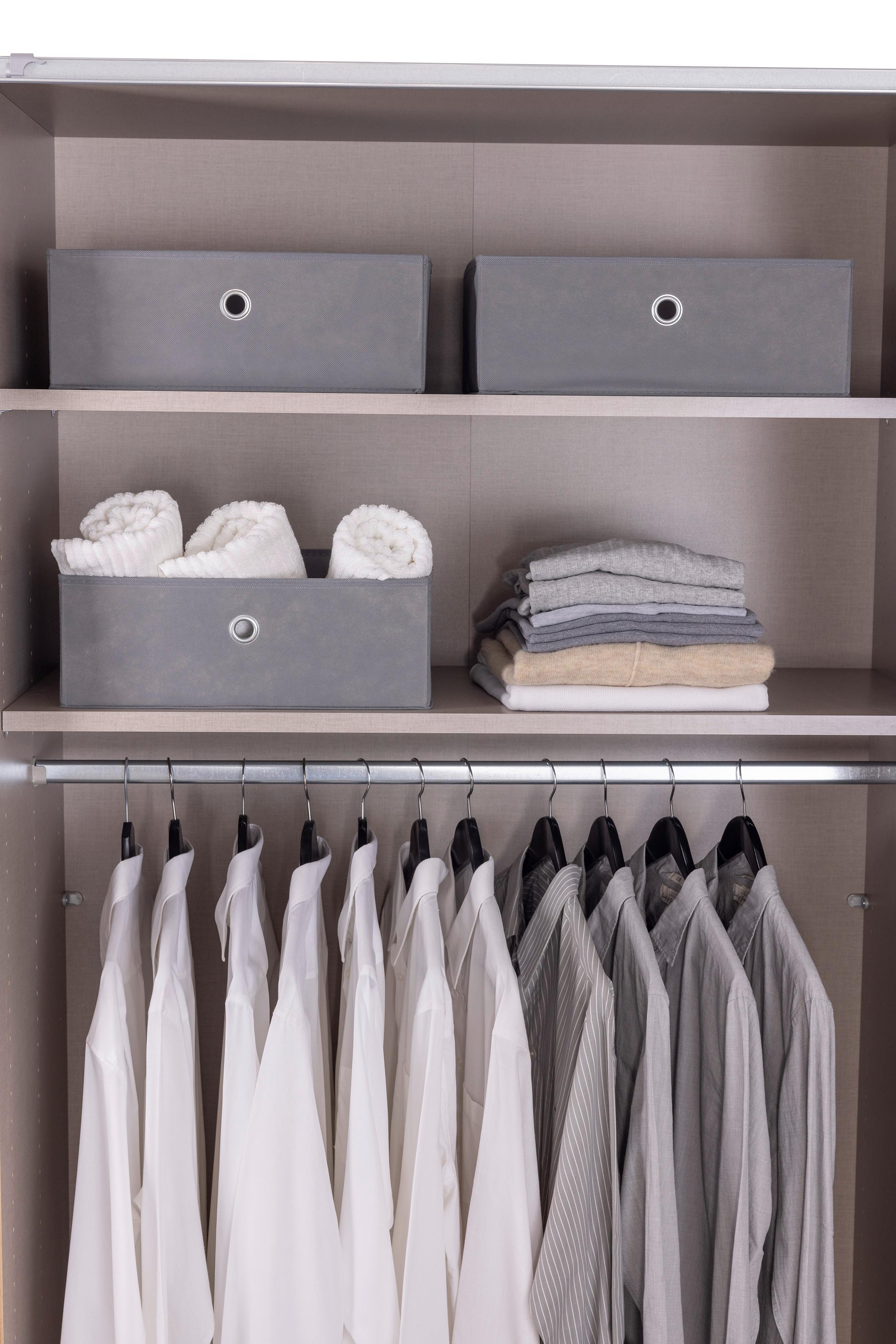 Aufbewahrungsbox Universal 3er-Set Textil 41x16x41 - Grau, Textil (41/16/41cm)