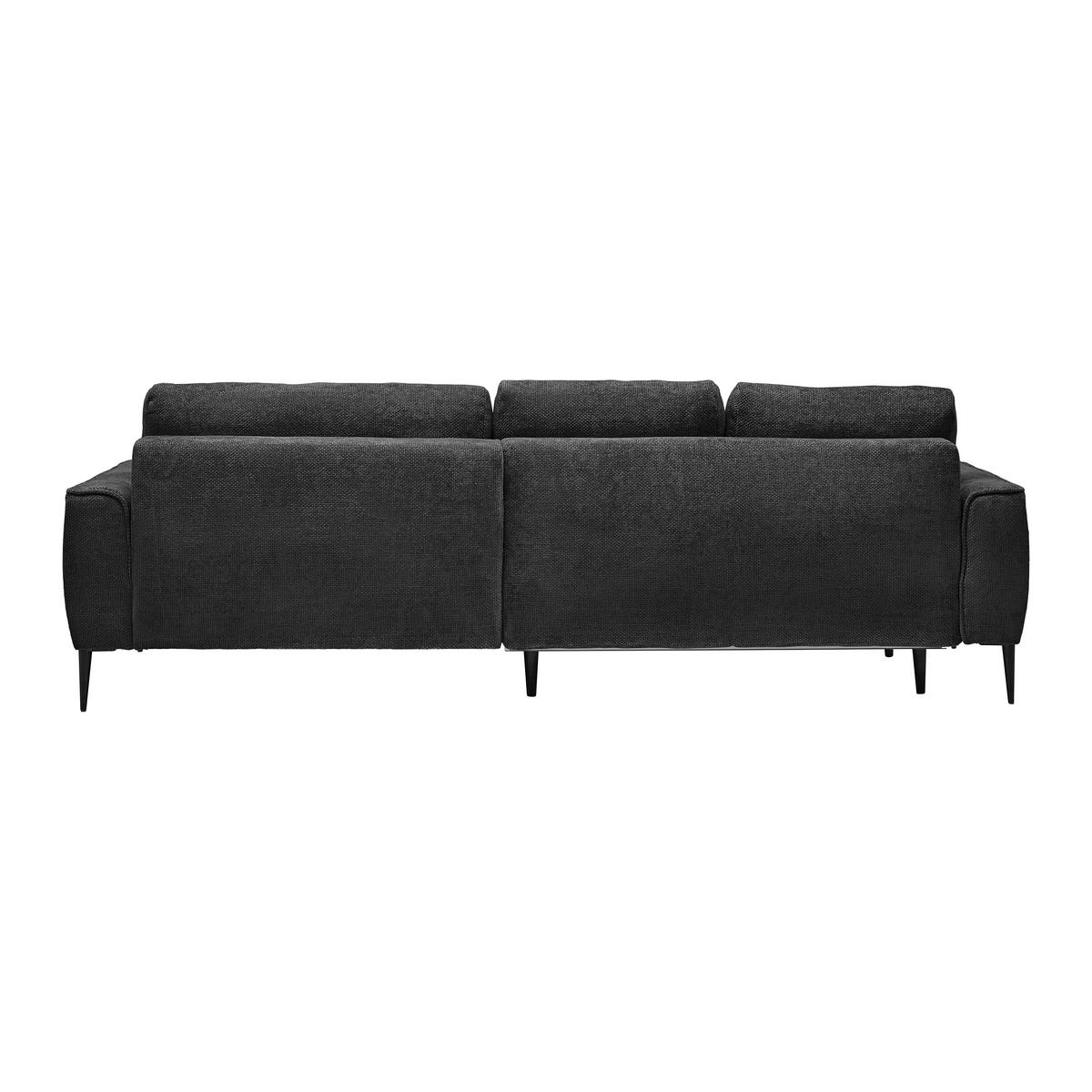 Rohová sedačka CUSTOM, pravá, černá žinylka - černá, Moderní, kov/textil (255/164cm) - Mömax