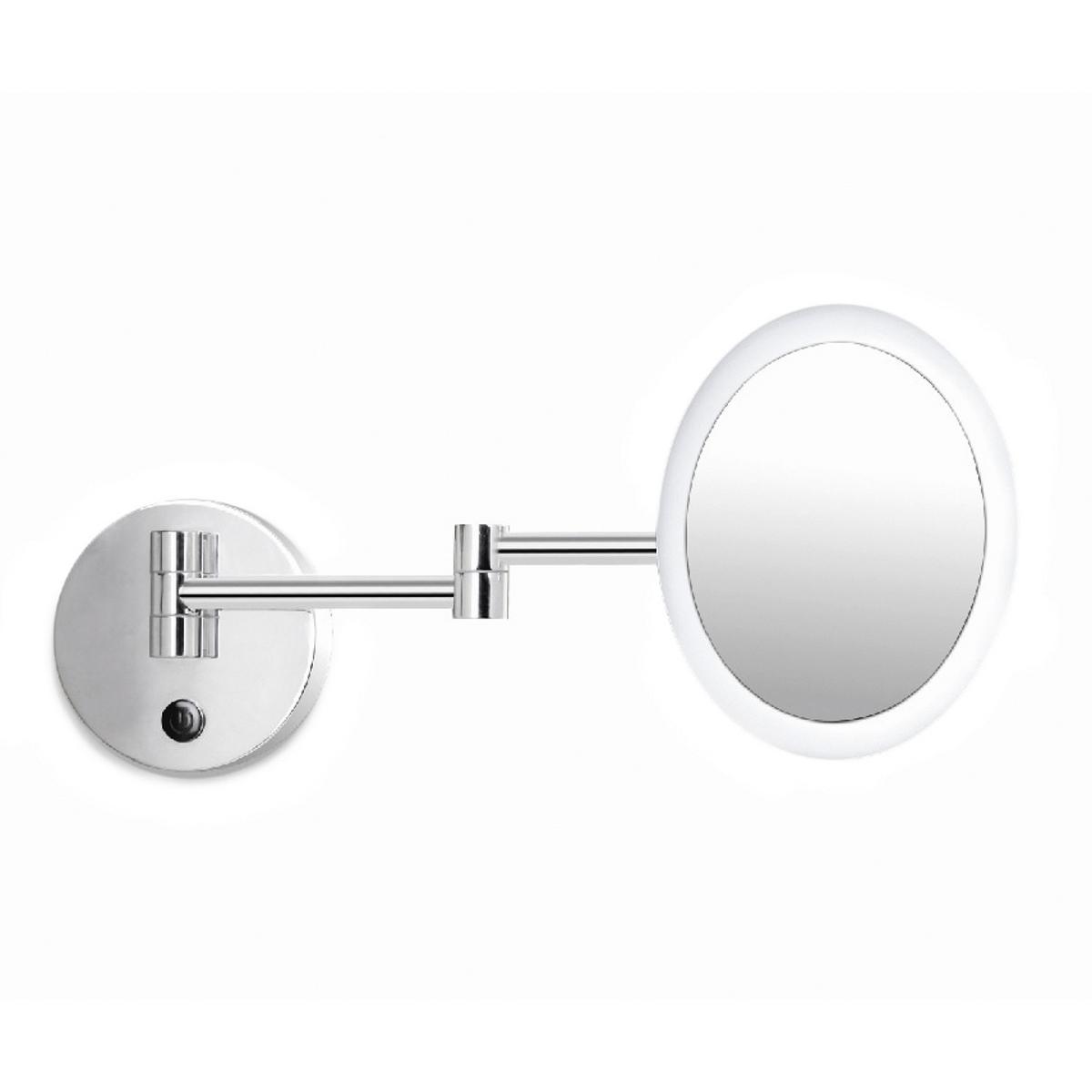 Badezimmer-wandleuchte Rim Chromfarben L: 21 Cm - Chromfarben, Basics, Glas/Metall (21/21/21cm)