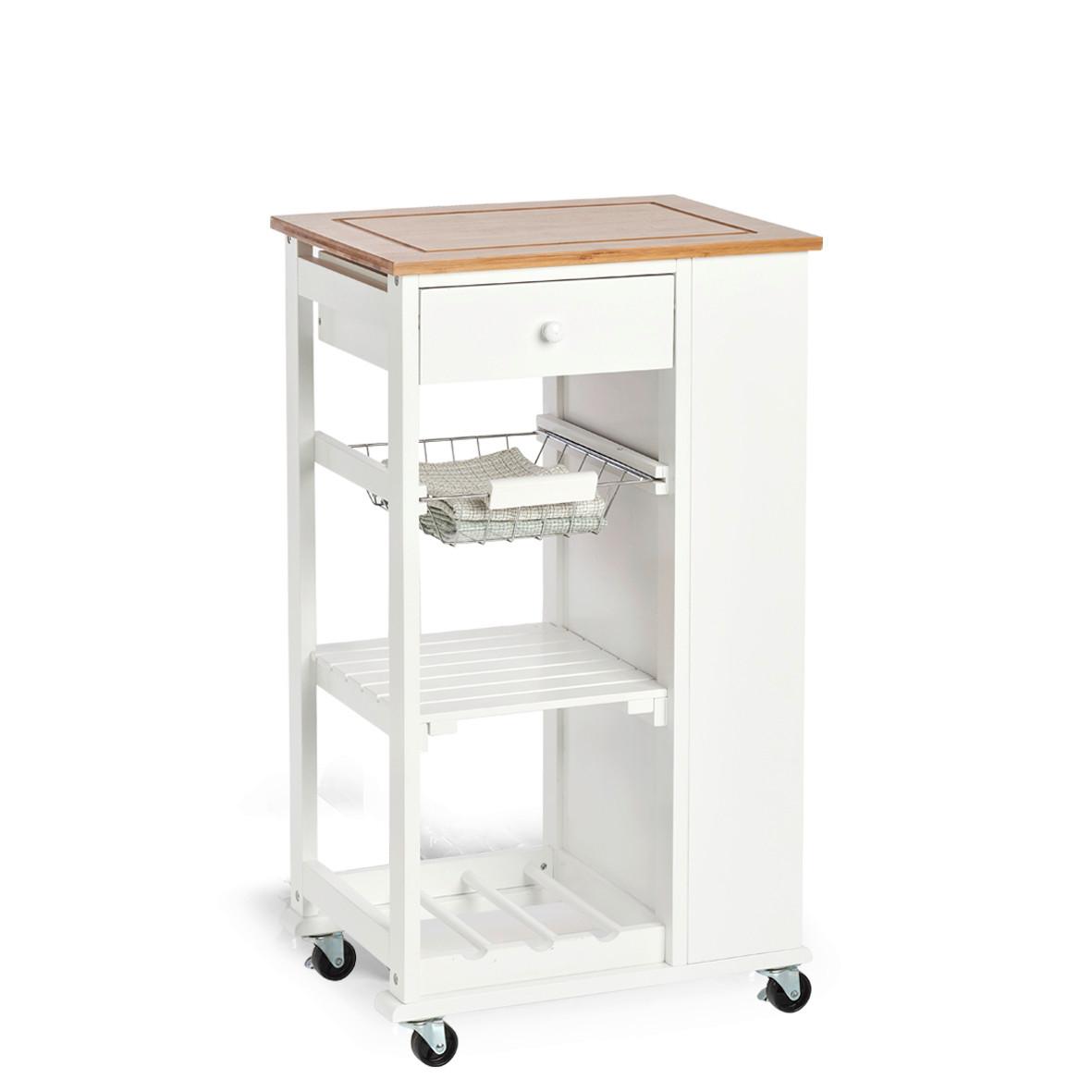 Allzweckwagen Weiß B: 50 cm - Weiß, Basics, Holz (50/37/86,5cm) - Zeller Present