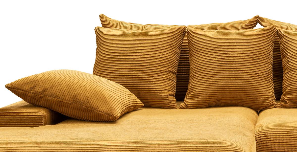Ecksofa Avellino Goldfarben S: 200/278 cm - Goldfarben/Schwarz, MODERN, Textil (200/278cm) - Livetastic