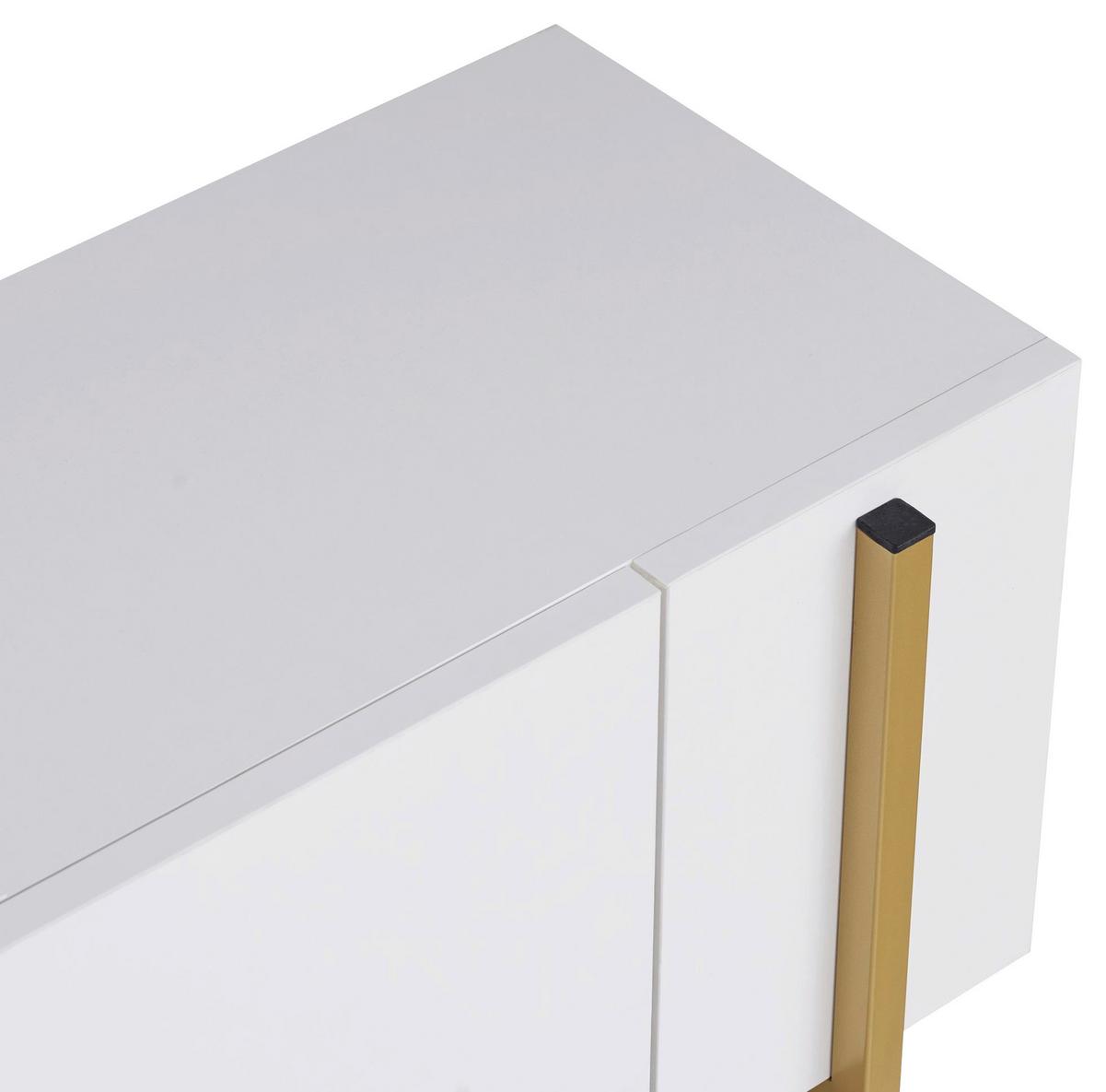 TV-ELEMENT Weiß/Gold B: 180cm - Goldfarben/Weiß, MODERN, Holzwerkstoff (180/45/30cm)