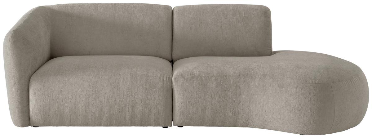 Ecksofa Jesi, Taupe S: 238x107 Cm - Taupe/Schwarz, MODERN, Textil (238/107cm) - Livetastic