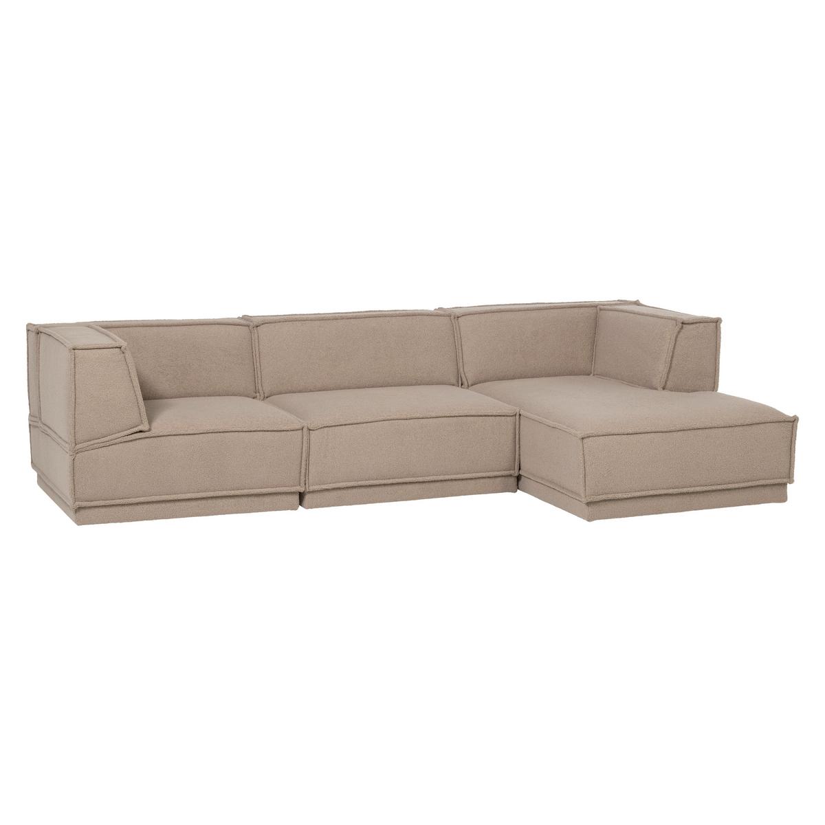 ECKSOFA Manu Taupe 286x160cm - Taupe/Schwarz, MODERN, Textil (286/160cm) - Livetastic