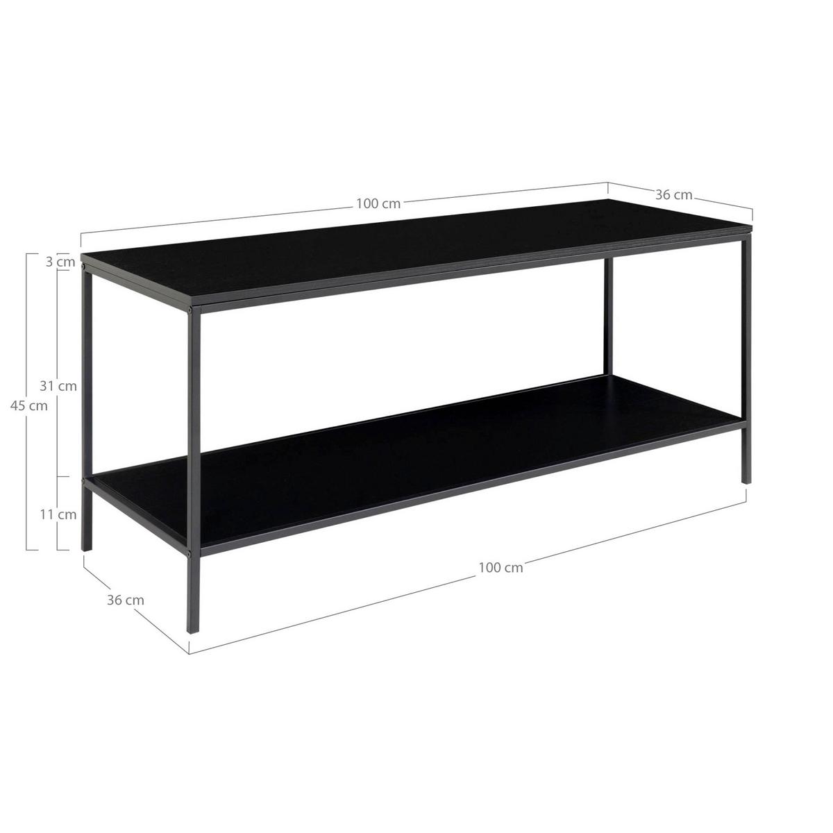 TV-Element Vita Schwarz B: 100cm - Schwarz, Design, Holzwerkstoff (100/45/36cm) - MID.YOU