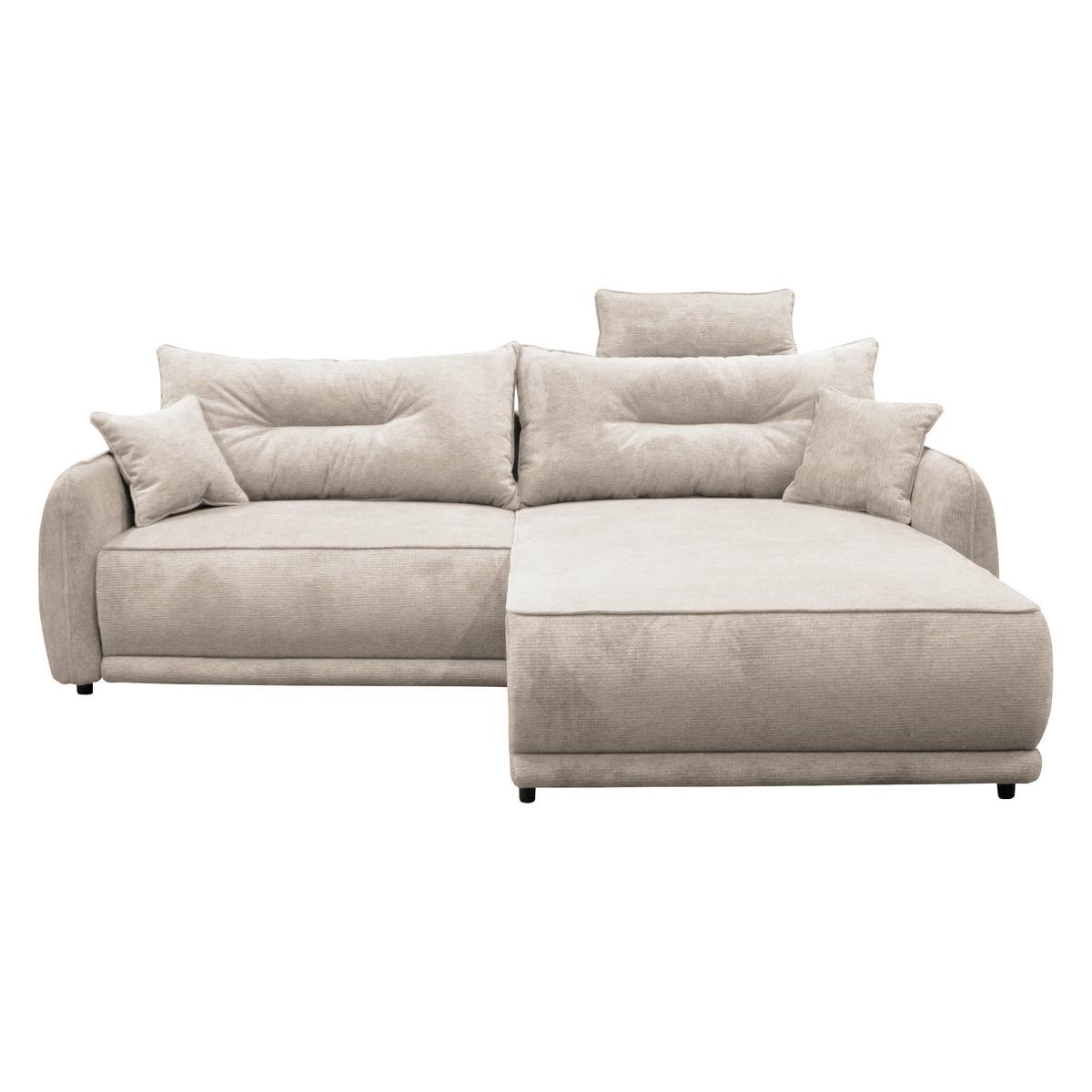 Ecksofa Fresh Beige 264x195 cm - Beige/Schwarz, Design, Textil (264/195cm) - MID.YOU