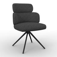 STOLIČKA S PODRÚČKAMI KARO - čierna, Modern, kov/textil (58/88/65cm) - Bessagi Home