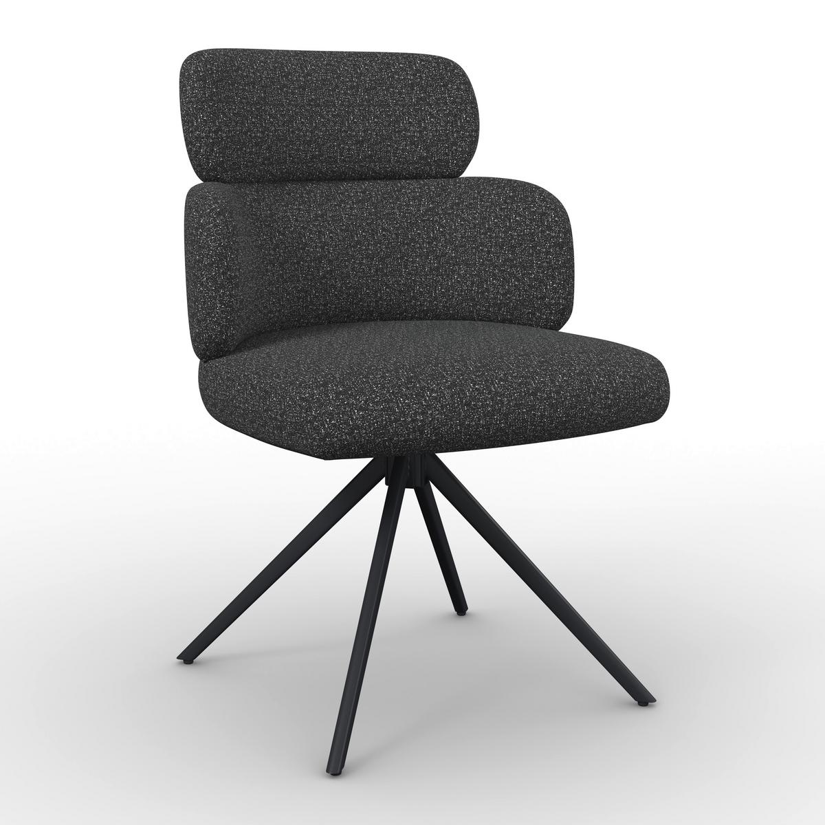 STOLIČKA S PODRÚČKAMI KARO - čierna, Modern, kov/textil (58/88/65cm) - Bessagi Home