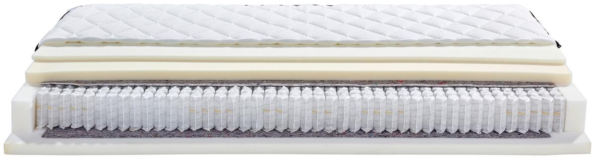 Taschenfederkernmatratze Cecile 180x200cm mittelfest - Weiß, Textil (180/200cm) - Ele