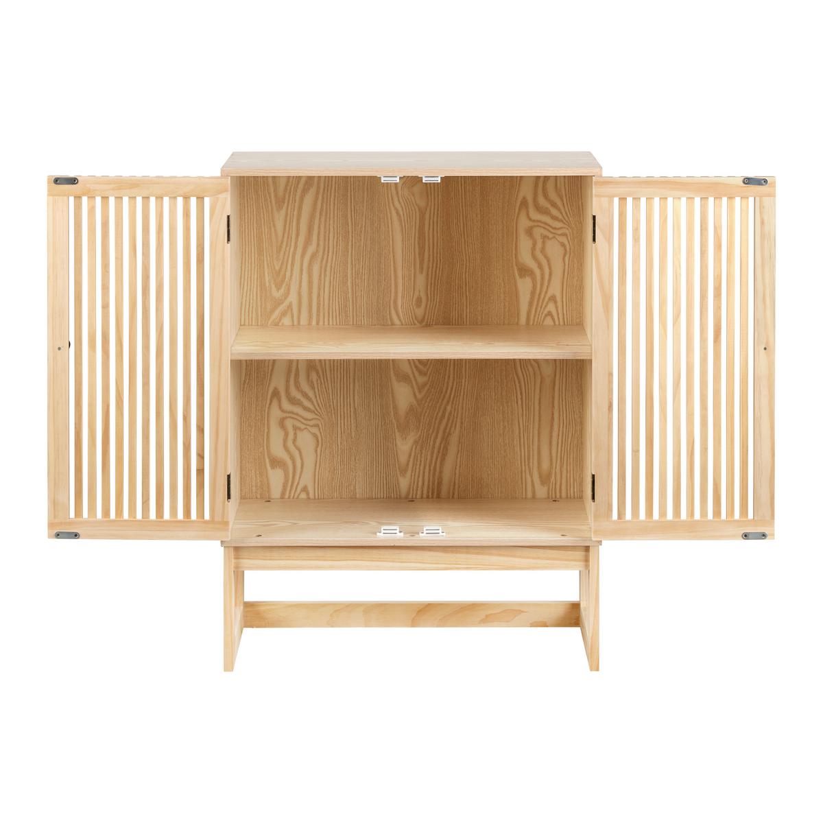 KOMODA COSMA -EXKLUSIV- - čierna/prírodná farba, Modern, kov/drevo (60/80/28cm) - Mömax