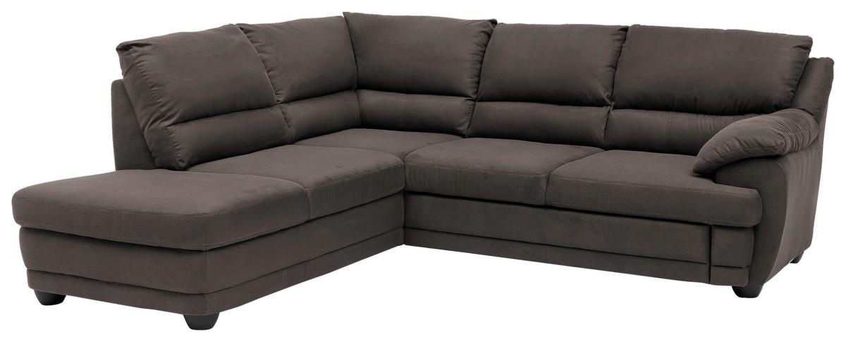 Ecksofa Nebolo Dunkelbraun Mikrofaser - Dunkelbraun, Design, Textil (225/245cm) - Livetastic